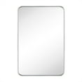 thumbnail image 1 of 24x36'' Brushed Nickel Mirrors for Bathroom,Bathroom Vanity Mirror, Rounded Rectangle Mirror, Stainless Steel Anti-Rust Tube Metal Frame Wall Mounted Mirror, Vertically/Horizontal Hanging, 1 of 9