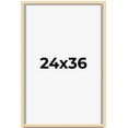 thumbnail image 1 of 24x36 Frame Beige Real Wood Picture Frame Width 0.75 inches | Interior Frame Depth 0.5 inches |, 1 of 8