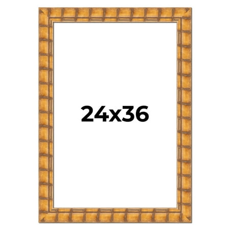 24x36 Frame Beige Real Wood Picture Frame Width 3 inches | Interior Frame Depth 0.5 inches |