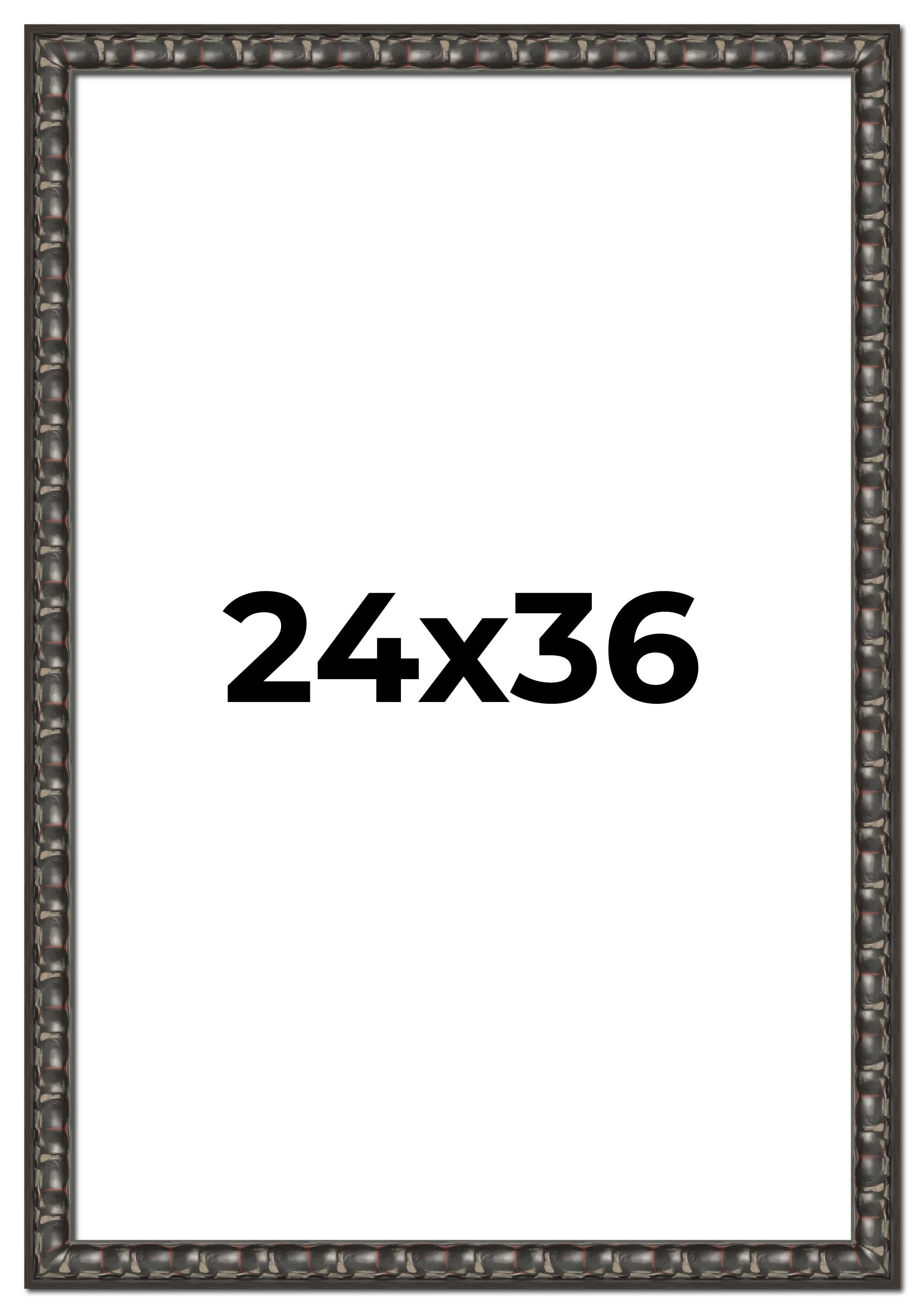 24x36 Frame Black-Brown Medieval Solid Wood Picture Frame | 1.5 Inch ...