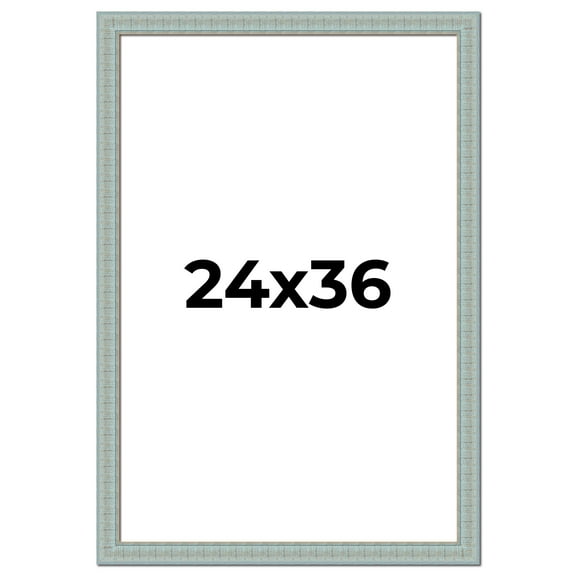 24x36 Frame Blue Teal Distressed Solid Wood Picture Frame | 1.625 Inch Moulding Width | Sonoma Blue
