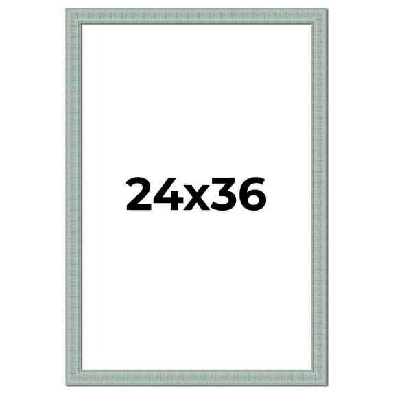 24x36 Frame Blue Teal Distressed Solid Wood Picture Frame | 1.625 Inch Moulding Width | Sonoma Blue