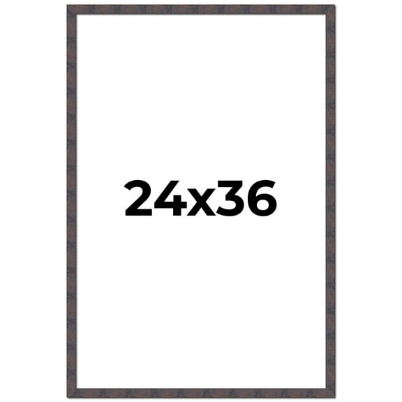 24x36 Frame Brown Rustic Lacquered Walnut Solid Wood Picture Frame Width | 0.875 Inch Moulding