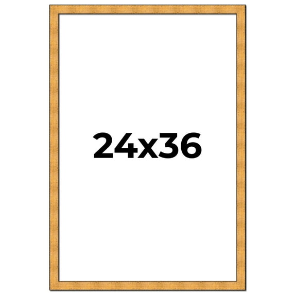 24x36 Frame Gold Rustic Solid Wood Picture Frame | 1.25 Inch Wide Moulding | Rustique Gold