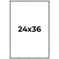 thumbnail image 1 of 24x36 Frame Silver Grey Distressed Solid Wood Picture Frame | 0.75 Inch Moulding Width | Interior, 1 of 8