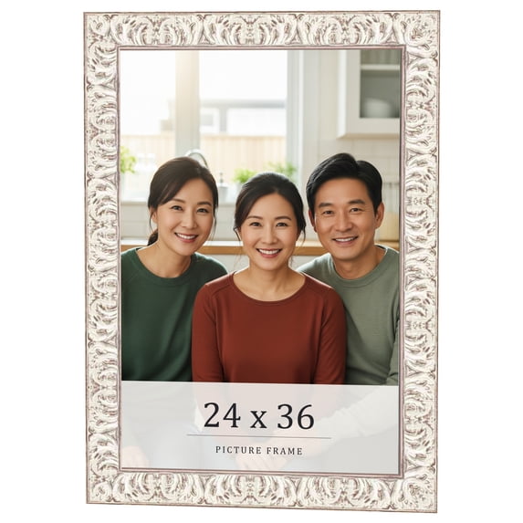 24x36 Frame White Real Wood Picture Frame Width 1.5 inches | Interior Frame Depth 0.5 inches |