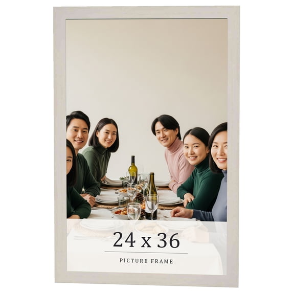 24x36 Frame White Wheat Solid Wood Picture Frame | Moulding Width 0.75 Inches | Interior Depth 0.5