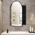thumbnail image 1 of 24x36 Inch Arched Recessed Cabinet For Bathroom, Matte Black Metal Frame With Mirror And Adjustable Shelves, Design Framed Bathroom Storage Cabinet, Recessed, Shelf Feature, 1 of 6