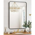 thumbnail image 1 of 24x36 Inch Black Metal Framed Bathroom Mirror – Stylish Rounded Rectangle Vanity Mirror, 1 of 8