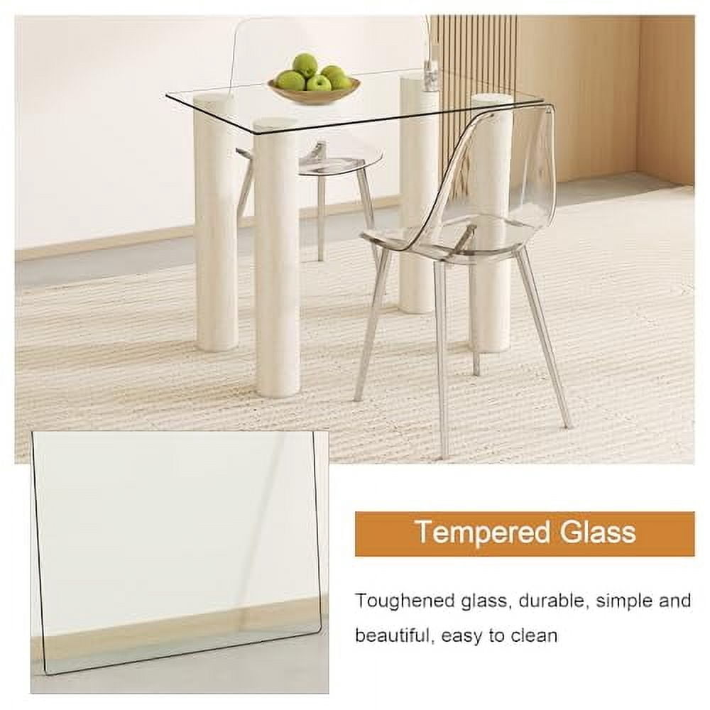 24x36 Inch Rectangle Tempered Glass Table Top, 0.31 Inch Thick Clear ...
