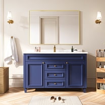 24x36 Inch Rectangular Aluminum Framed Wall Bathroom Vanity Mirror in Gold