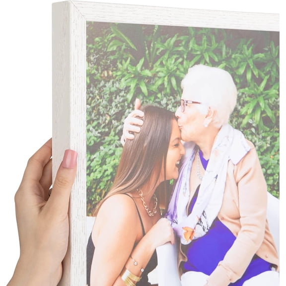 24x36 Inch White Picture Frame, This 0.81 Inch Custom Wood Poster Frame is White Stain - Comes with Economy Acrylic and Corrugated Backing