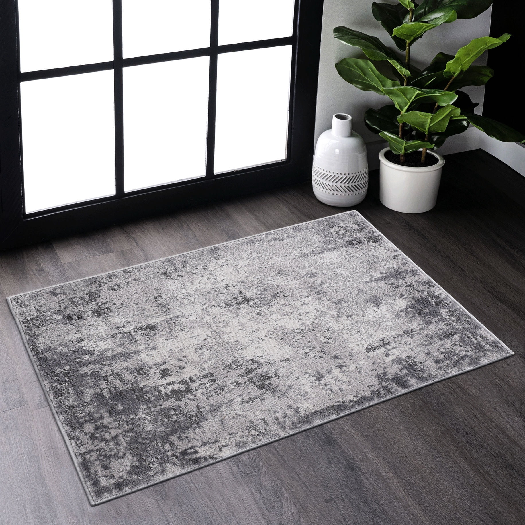 24x35 Rug 24x36 Light Grey Polyester Rug - Comfortable Underfoot in Living Spaces ...