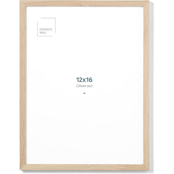 MY - 24x36 in - Natural Solid Oak Wood Picture Frame - Lightweight, Versatile & Shatterproof - Large Wall Hanging Photo or Poster Frame - Wall Decor for Office, Gallery & Home