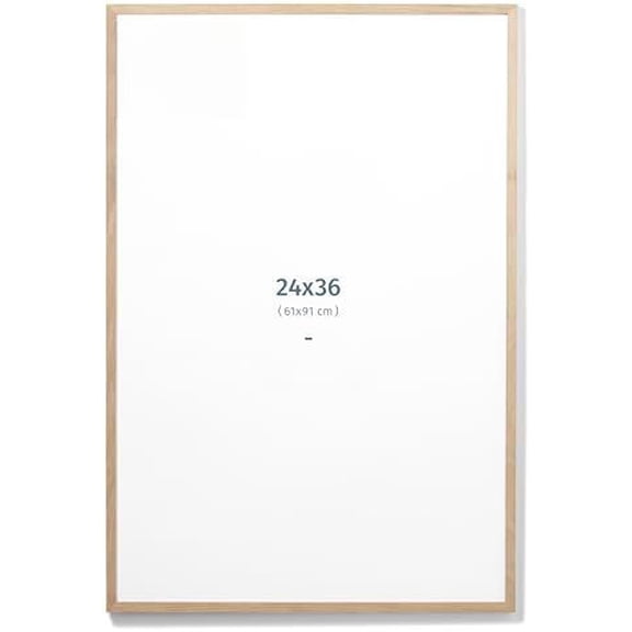 - 24x36 in - Natural Solid Oak Wood Picture Frame - Lightweight, Versatile & Shatterproof - Large Wall Hanging Photo or Poster Frame - Wall Decor for Office, Gallery & Home