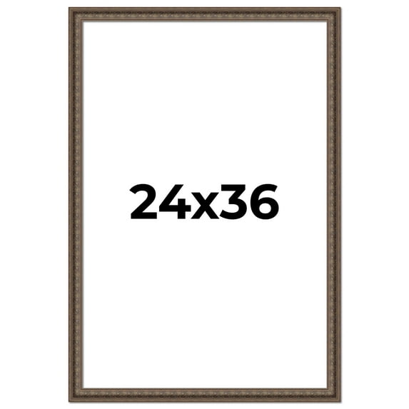 24x36 Ornate Brown Real Wood Picture Frame Width 1.5 Inches | Interior Frame Depth 0.5 Inches |