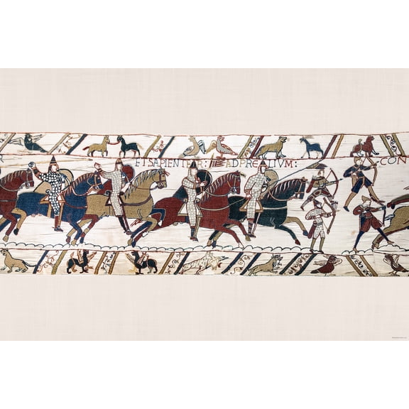 24x36 Poster; Bayeux Tapestry Battle Of Hastings Norman Knights And Archers