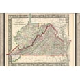 thumbnail image 1 of 24x36 Poster; County Map Of Virginia And West Virginia 1863; Antique Reprint, 1 of 1