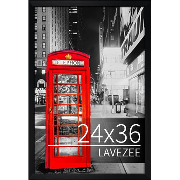 24x36 Poster Frame Black Display 24 x 36 Inch Photo Picture Frame for Wall, Pack of 1