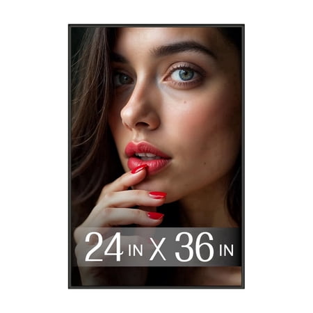 Plexon 24x36 Poster Frame Large Picture Frame for Wall Black Picture Frames Gallery Photo Frames for Wall Fits 24 x 36 Posters and Pictures Horizontal or Vertical Mount