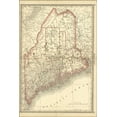 thumbnail image 1 of 24x36 Poster; Map Of Maine 1881; Antique Reprint, 1 of 1