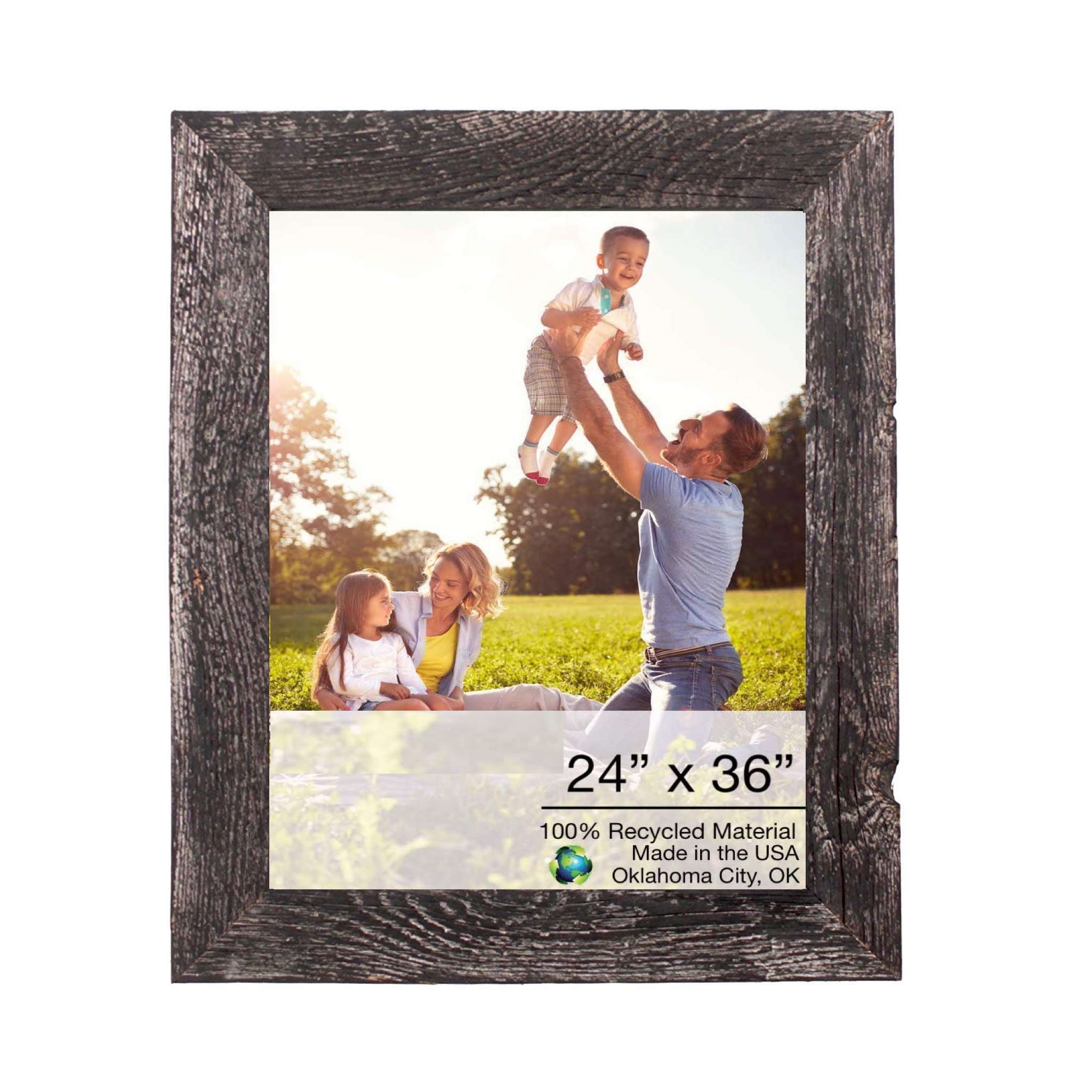 24X36 Rustic Smoky Black Picture Frame With Plexiglass Holder 24X36 Rustic Smoky Black Picture Frame With Plexiglass Holder