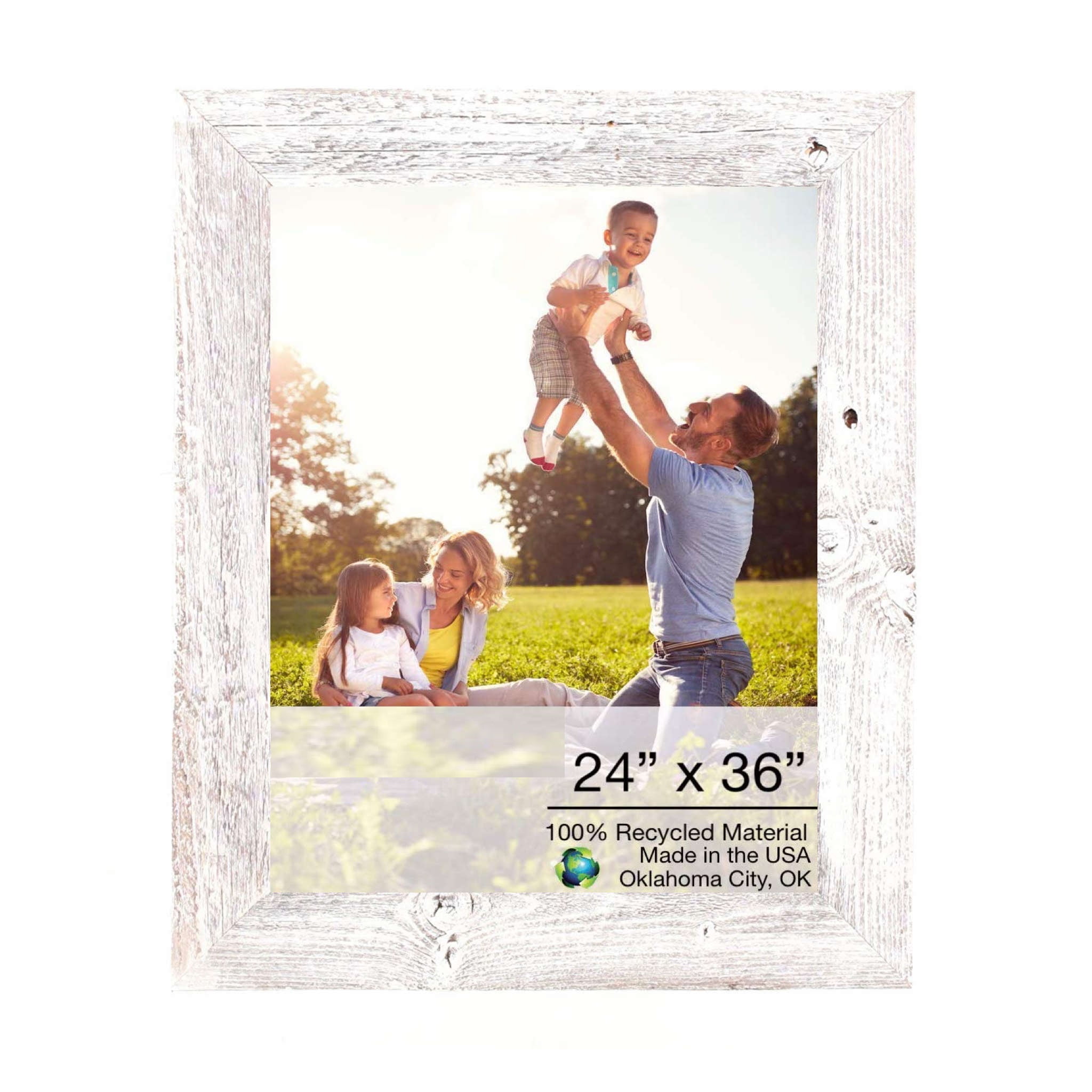 24X36 Rustic White Washed Picture Frame With Plexiglass Holder 24X36 Rustic White Washed Picture Frame With Plexiglass Holder