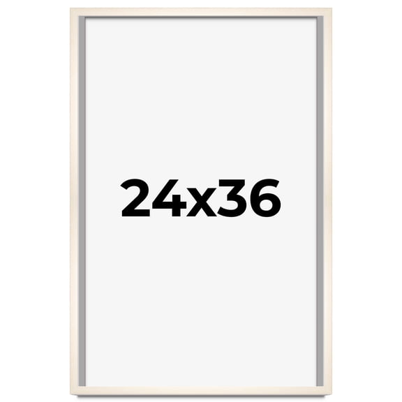 24x36 Shadow Box Cream of Wheat White Washed Display Frame | 0.875 Inches Deep Solid Wood Shadowbox