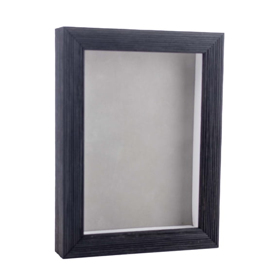 24x36 Shadow Box Frame Barnwood Black Wood | With a 1" Usable Display Depth | Includes a Light Grey