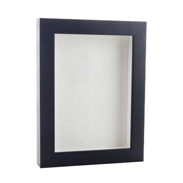 24x36 Shadow Box Frame Black Wood | With a 3/4" Usable Display Depth | Includes a White Real Suede