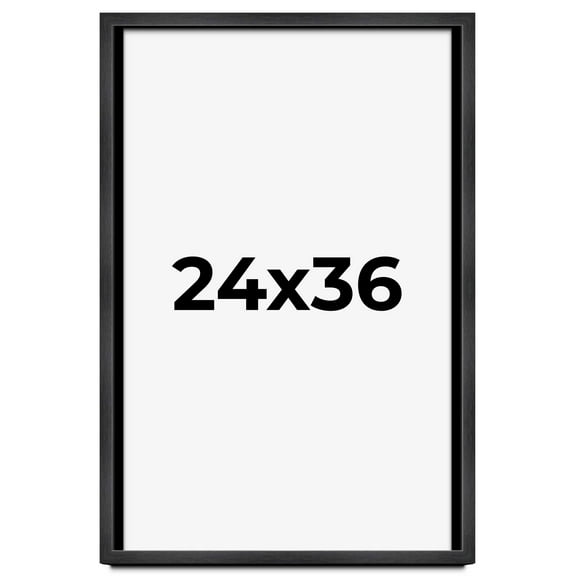 24x36 Shadow Box Frame Grey Charcoal Black | 0.875 Inches Deep | Solid Wood Shadowbox Display Frame