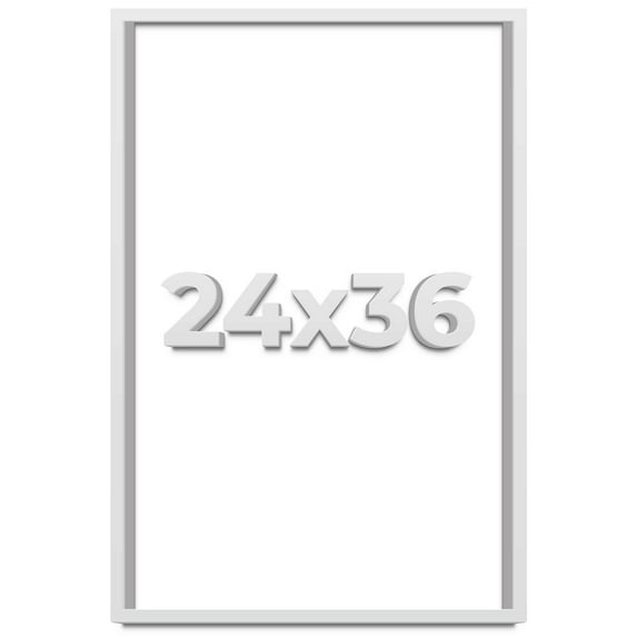 24x36 Shadow Box Frame White | 2 Inches Deep Real Wood Contemporary Shadowbox Display Frame | UV