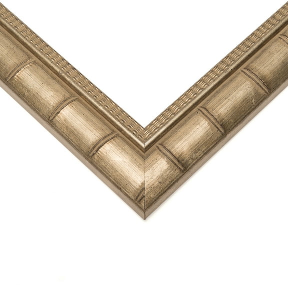 24x36 Silver Modern Bamboo Picture Frame - UV Acrylic, Foam Board Backing, Hanging Hardware