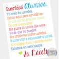 thumbnail image 1 of 24x36" Spanish Poster Dear Students… Queridos Alumnos… Spanish Classroom Art Poster for Spanish Teacher, 1 of 2