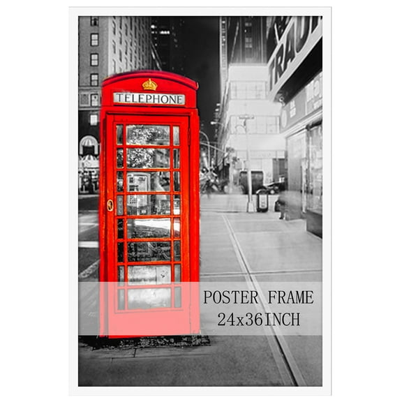24x36 White Frame, Metal Poster Frame for Wall Mounted