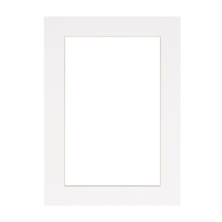 White on White Double Photo Mat 8x10 for 6x8 Photos - Fits 8x10 Frame 