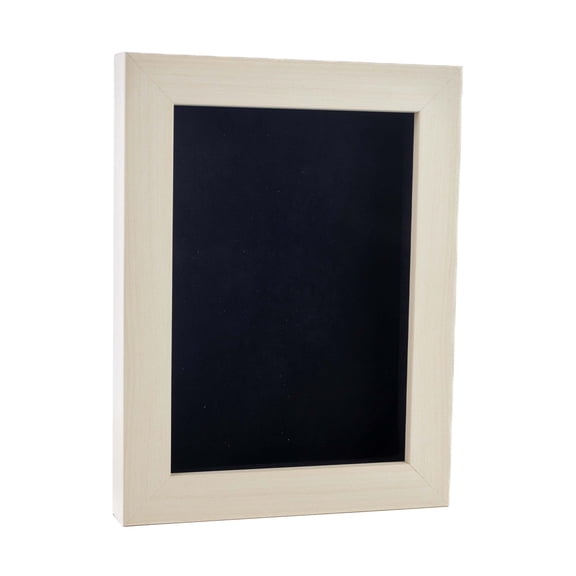 24x36 White Washed Shadowbox Frame - Interior Size 24x36 with 3/4" Usable Depth - Black Acid-Free Suede Backing