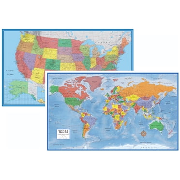24x36 World Classic Elite Wall Map Mural Poster - Walmart.com