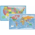 thumbnail image 1 of 24x36 World and USA Classic Premier 3D Two Wall Map Set, 1 of 9
