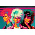 thumbnail image 1 of 24x36 gallery poster, 1980s neon synth pop girls in the New Wave style p8, 1 of 1