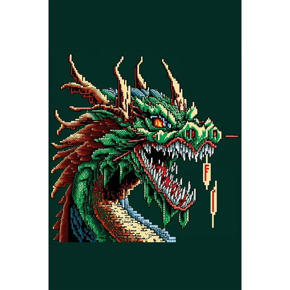 24x36 gallery poster, 8bit Chinese Dragon p3