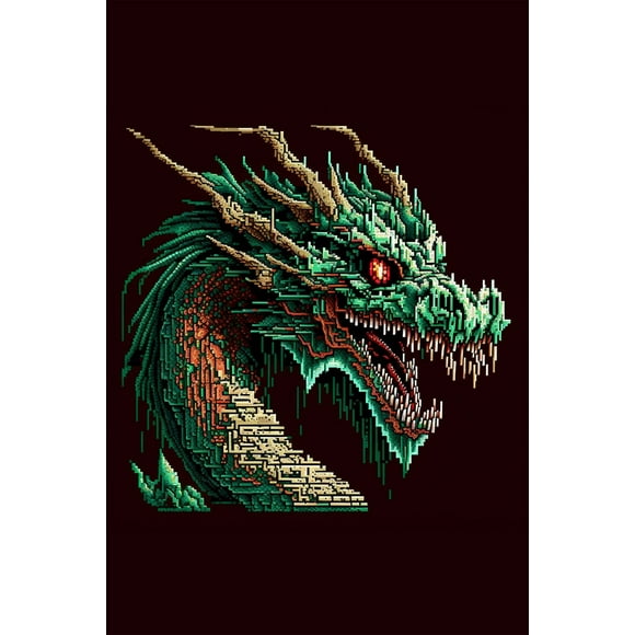 24x36 gallery poster, 8bit Chinese Dragon p4