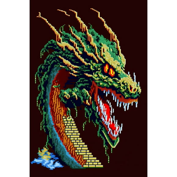 24x36 gallery poster, 8bit Chinese Dragon p5