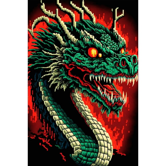 24x36 gallery poster, 8bit Chinese Dragon p6