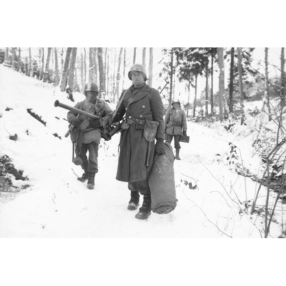 24x36 gallery poster, Americans of the 101st Engineers near Wiltz, Luxembourg, January 1945 Battle of the Bulge