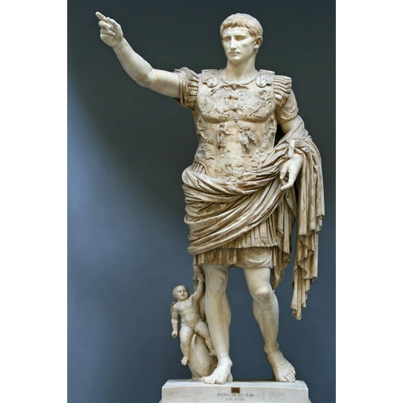 24x36 gallery poster, Augustus of Prima Porta, 1st century AD, depicting Augustus, the first Roman emperor