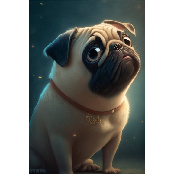 24x36 gallery poster, Cartoon Pug p8