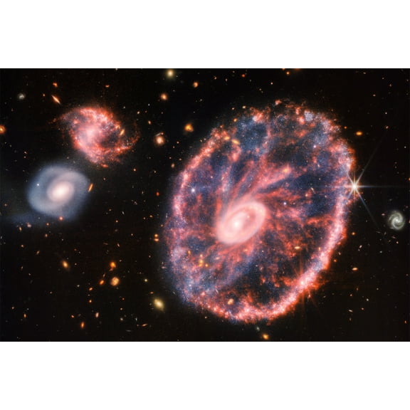 24x36 gallery poster, Cartwheel Galaxy by James Webb Space Telescope