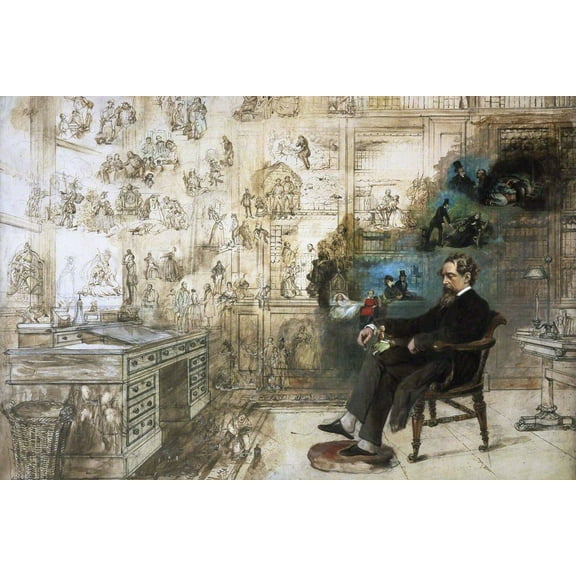 24x36 gallery poster, Charles Dickens's Dream by Robert William Buss