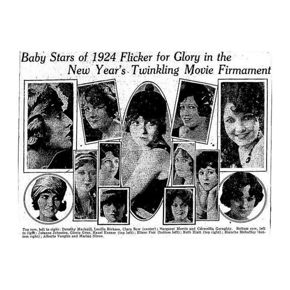 24x36 gallery poster, Clara Bow was chosen the foremost baby by WAMPAS